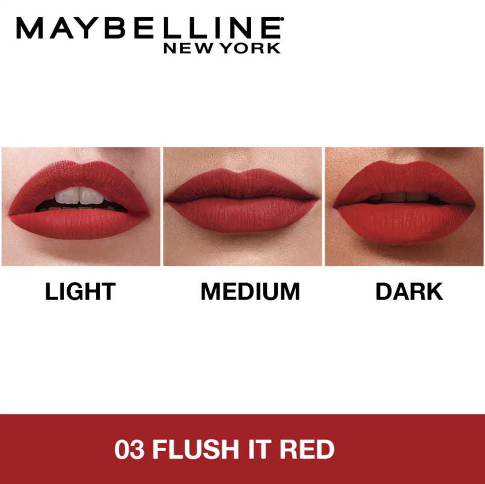 MAYBELLINE - Sensational Liquid Matte Lipstick - 03 Flush It Red
