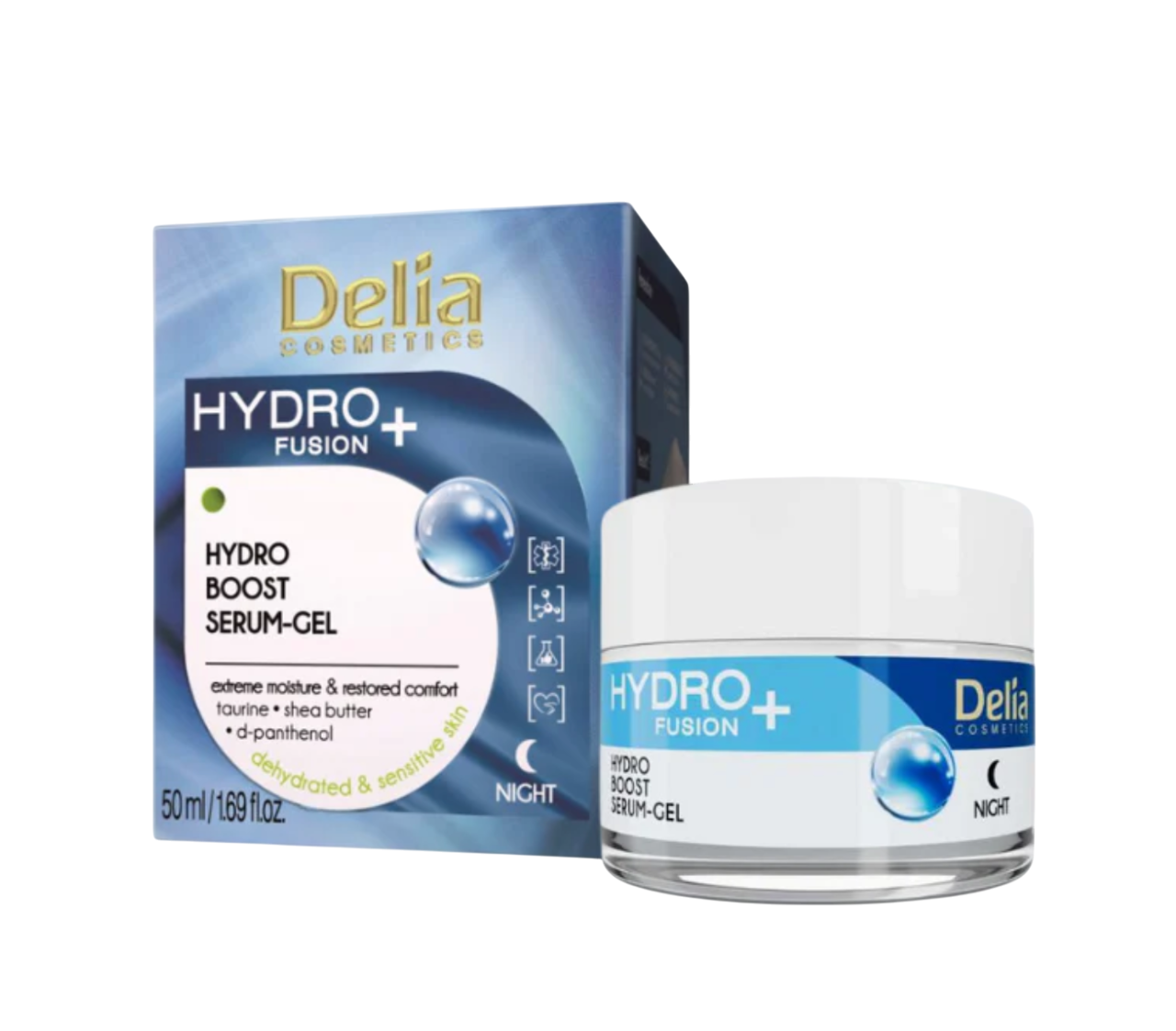 DELIA - Hydro+ Fusion Extreme Moisture Hydro Boost Night Serum-Gel - 50ml