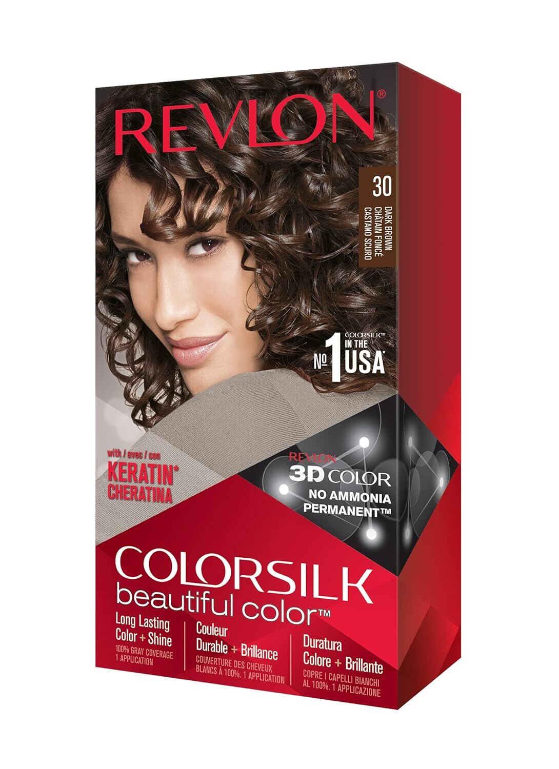 REVLON - Colorsilk Beautiful Permanent Hair Color - 30 Dark Brown