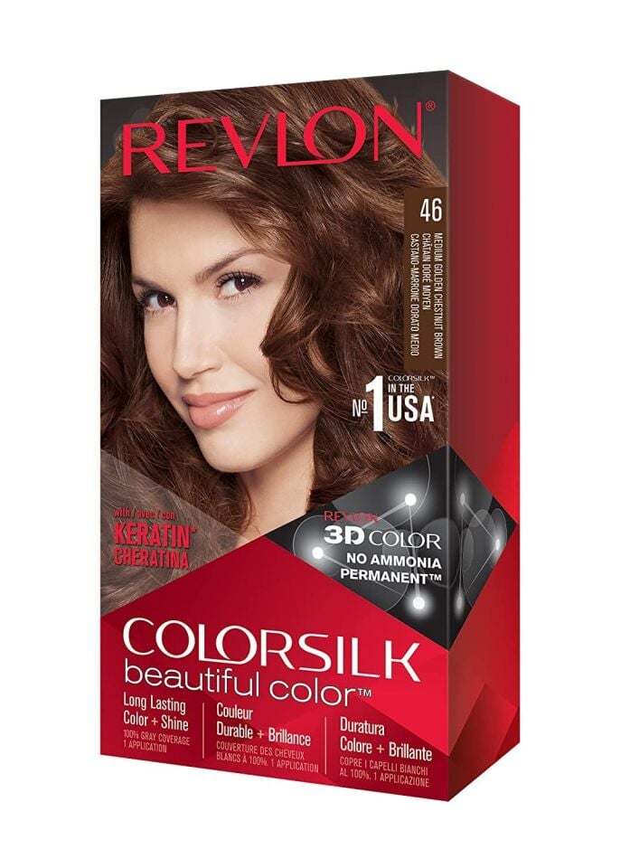 REVLON - Colorsilk Beautiful Permanent Hair Color - 46 Medium Golden Chestnut Brown