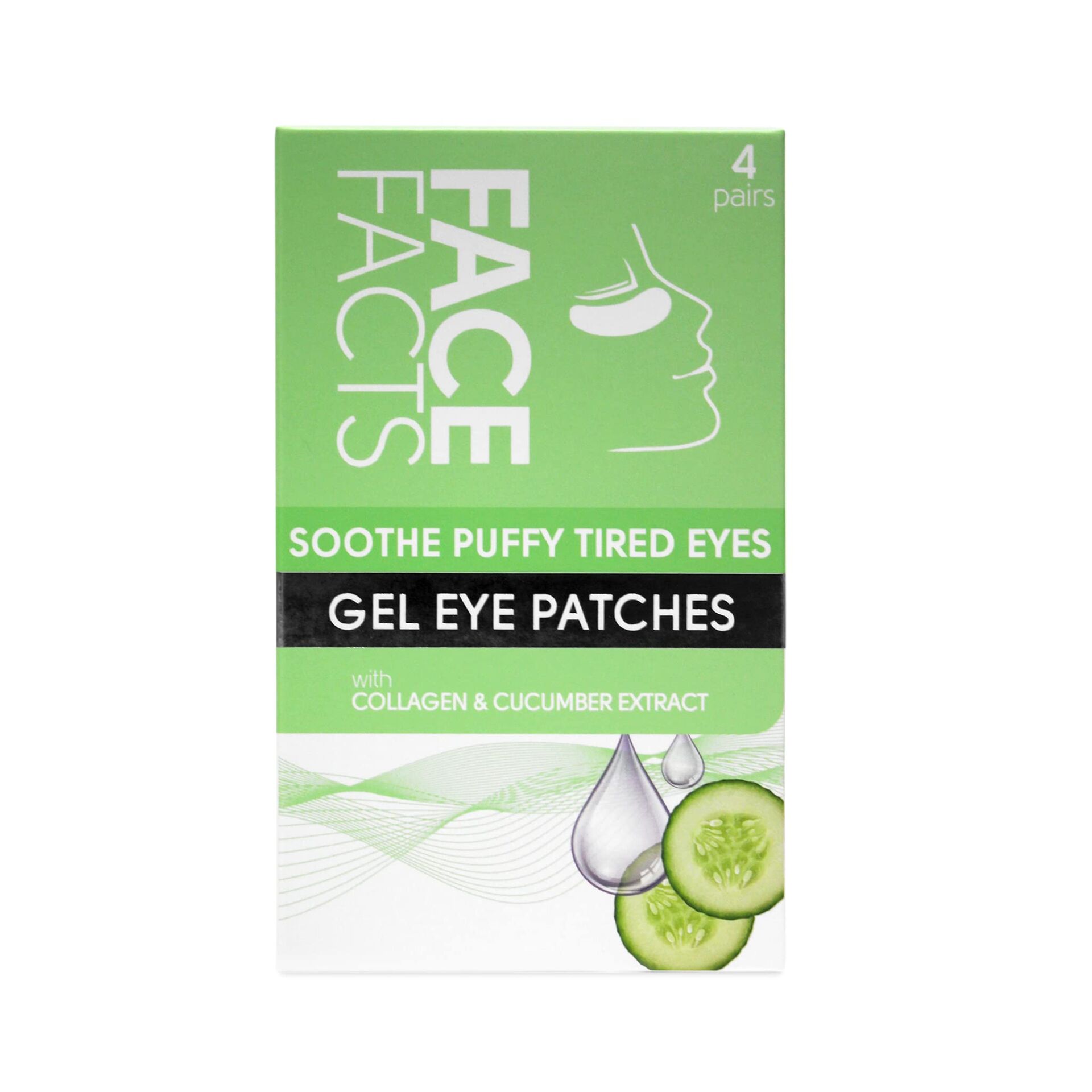 FACE FACTS - Soothe Puffy Tired Eyes Gel Eye Patches - 4 Pairs