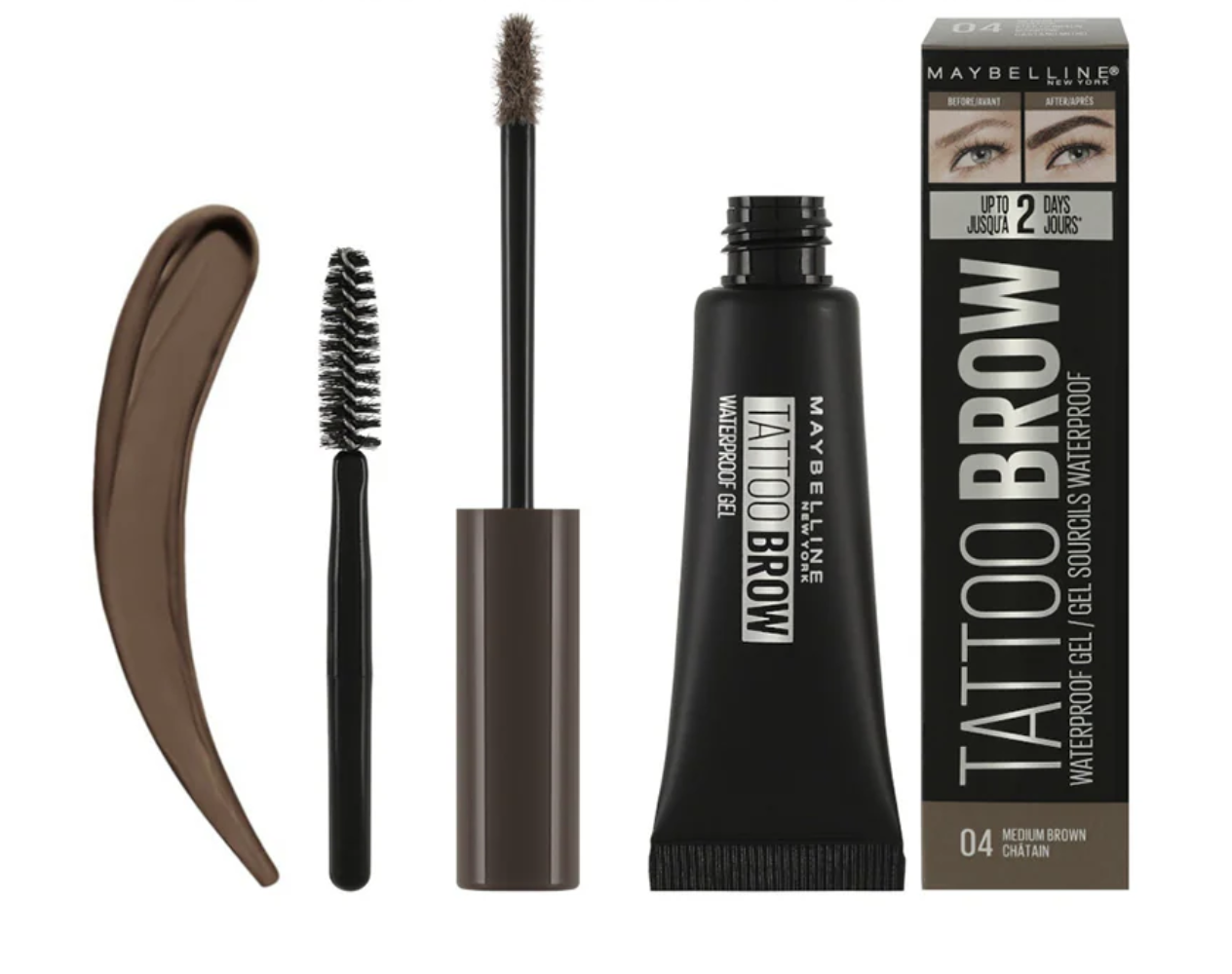 MAYBELLINE - Tattoo Brow Waterproof Eyebrow Gel - 04 Medium Brown