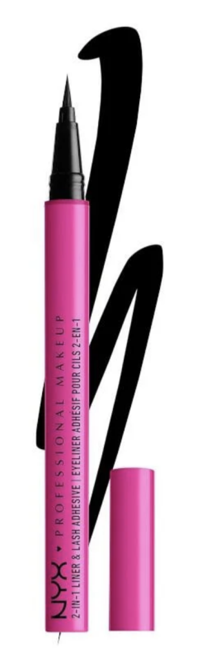 NYX - Jumbo Lash 2 IN 1 Liner & Lash Adhesive - 01 Baddest Black