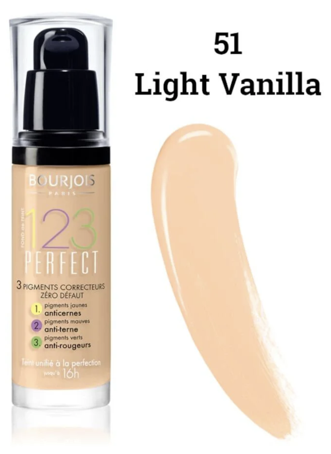 BOURJOIS - 123 Perfect Foundation 30ml - 51 Light Vanilla