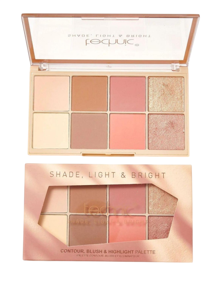 TECHNIC - Shade, Light & Bright Contour, Blush & Highlighter Palette