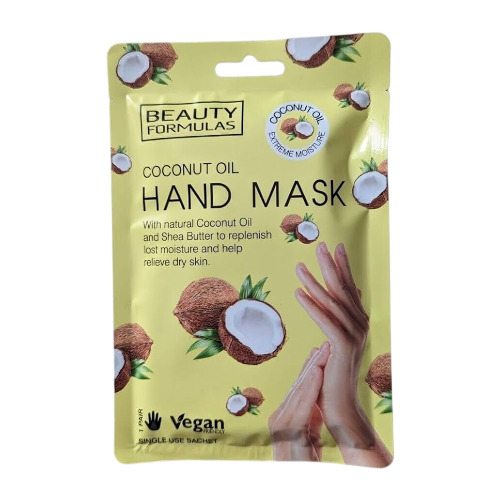 BEAUTY FORMULAS - Coconut Oil Hand Mask - 2 Gloves 1 Pair
