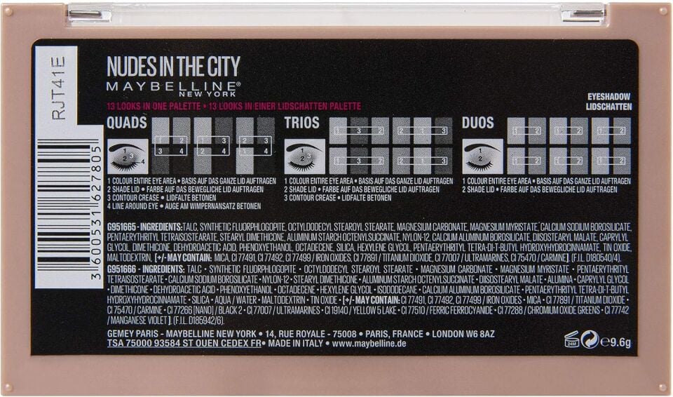 MAYBELLINE - Nudes In The City Eye Shadow Palette