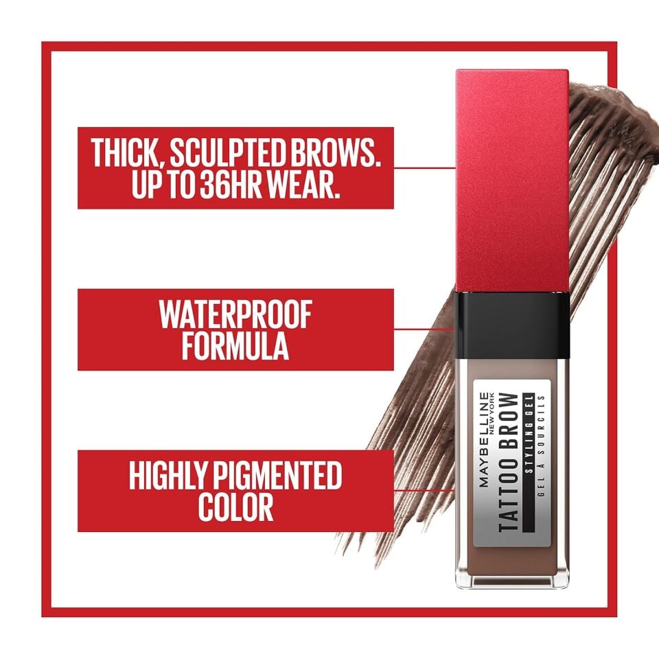 MAYBELLINE - Tattoo Brow Up to 36HR Styling Gel - 260 Deep Brown